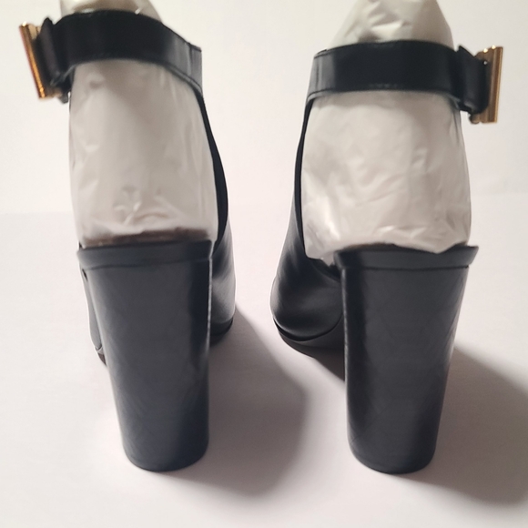 New Tory Burch Black Leather Grove Open Toe Bootie, Size 8.5M - Picture 8 of 14